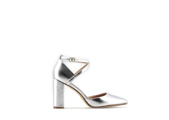 Zapato De Tacón Ancho Salón Fiesta PU